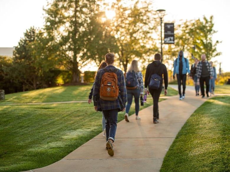 Students walking